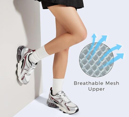 LUCKY STEP Women's Air Cushion Running Shoes Athletic Tennis Sneakers Lightweight Sports Mesh Gym Jogging Workout Walking Shoes in Kuwait