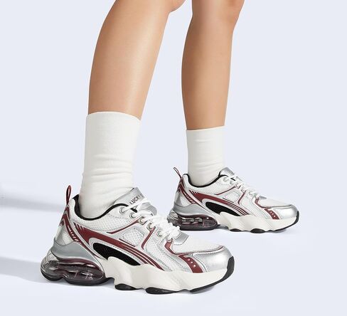 LUCKY STEP Women's Air Cushion Running Shoes Athletic Tennis Sneakers Lightweight Sports Mesh Gym Jogging Workout Walking Shoes in Kuwait