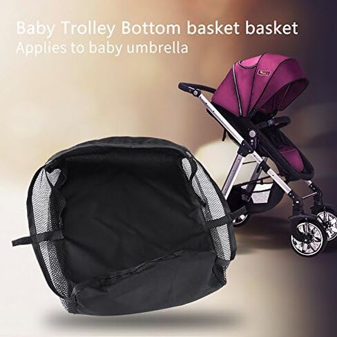 Stroller Organizer Under Baby Stroller Storage Basket Pram Waterproof Netting Underseat Basket Mesh for Stroller Storage Organizer Bag Accessories, 11.8x11.8x3.9inch in Kuwait