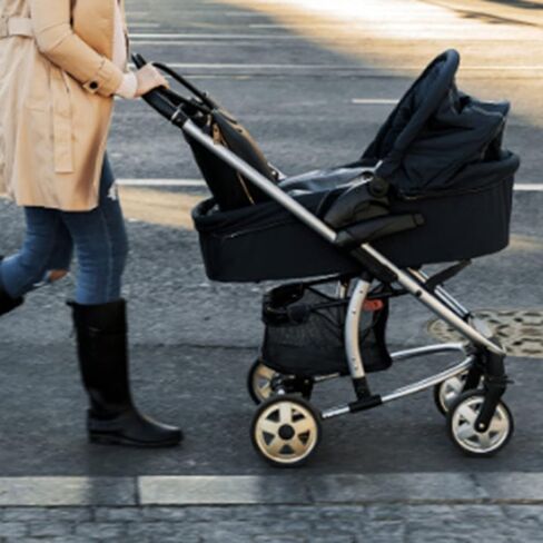 Stroller Organizer Under Baby Stroller Storage Basket Pram Waterproof Netting Underseat Basket Mesh for Stroller Storage Organizer Bag Accessories, 11.8x11.8x3.9inch in Kuwait