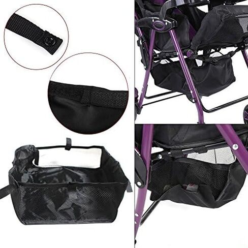 Stroller Organizer Under Baby Stroller Storage Basket Pram Waterproof Netting Underseat Basket Mesh for Stroller Storage Organizer Bag Accessories, 11.8x11.8x3.9inch in Kuwait