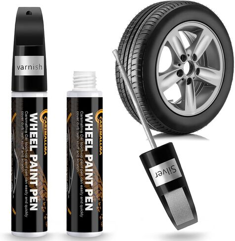 Black Rim Touch Up Paint,Car Wheel Paint for Rims Scratch Repair Remover Pen Kit 2 in 1,Wheel Touch Up Paint for Cars Quick and Easy Fix Rim Curb Rash Scuff (Black) in Saudi Arabia