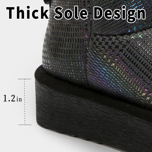 أحذية شتوية من جلد البقر الحقيقي للنساء، أحذية ثلج دافئة خفيفة الوزن للنساء مع بطانة من الفرو الصناعي in Kuwait