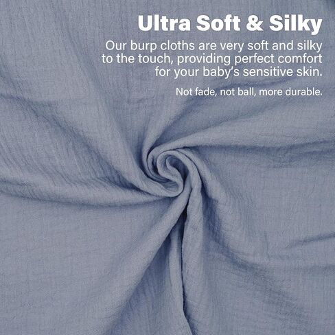 Muslin Baby Burp Washable Cloths Sets for Girl Boy Large, 8 Pack 100% Cotton Burp Clothes Absorbent Easy to Dry for Newborn Unisex 20 x 10 Inches(Grey) in Kuwait