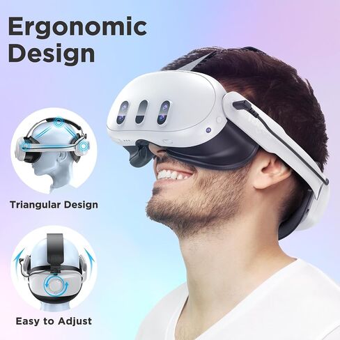 YOGES Battery Head Strap Compatible with Meta Quest 3S & Quest 3, Rechargable Headstrap to Extend Playtime for VR Headset Compatible with Meta Quest 3S Accessories in Saudi Arabia