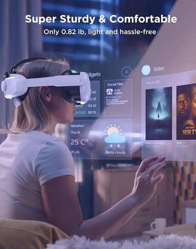 YOGES Battery Head Strap Compatible with Meta Quest 3S & Quest 3, Rechargable Headstrap to Extend Playtime for VR Headset Compatible with Meta Quest 3S Accessories in Saudi Arabia