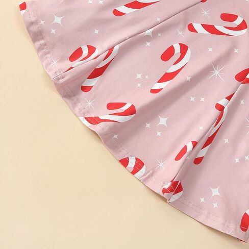 Omkzanbi طفل فتاة عيد الميلاد فستان متماسكة طويلة الأكمام قميص قصب الحلوى الحمالة تنورة 2 قطعة تنورة مجموعة الخريف الشتاء الزي in Kuwait