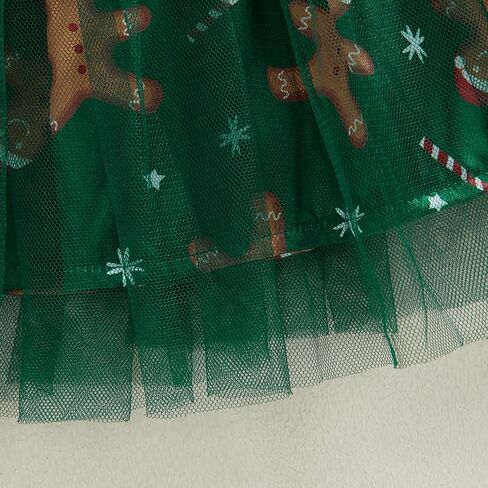 Toddler Baby Girl Christmas Outfit Santa Claus&Gingerbread Print T-shirt and Tulle Tutu Skirts Little Girls Clothes in Saudi Arabia