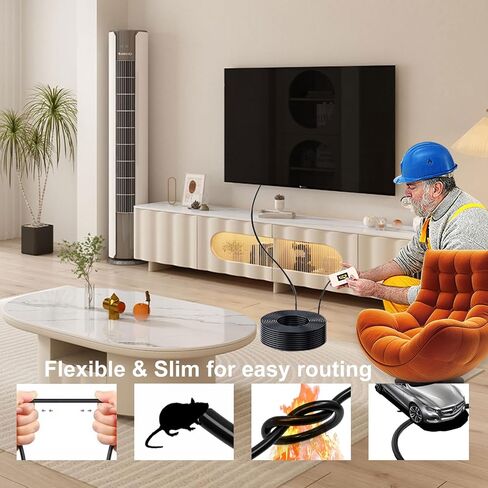 كابل hdmi 18 جيجابت في الثانية بطول 15 قدمًا مع موصلات الإمساك، سلك مرن إيثرنت 2.0 فائق السرعة 4K يدعم 4K@60 هرتز 4:4:4 HDR، HDCP2.2، ARC، ثلاثي الأبعاد وCEC لـ HDTV/PS4/3/Xbox/الشاشة/جهاز العرض إلخ in Saudi Arabia