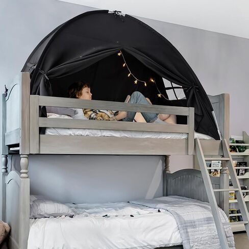 Twin Size Bed Canopy Bed Tents Dream Tent on Bed Privacy Space Blackout Sleeping Tents Indoor Breathable Portable Cottage Drafty Room Floor Bed Tents (Black) in Saudi Arabia
