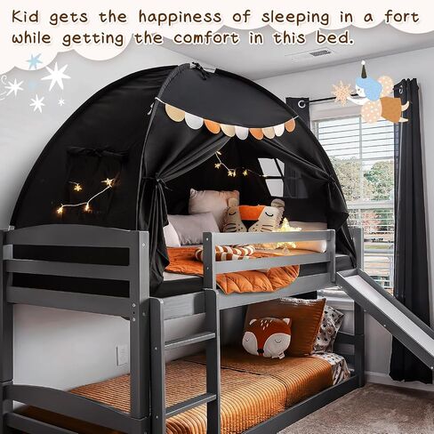 Twin Size Bed Canopy Bed Tents Dream Tent on Bed Privacy Space Blackout Sleeping Tents Indoor Breathable Portable Cottage Drafty Room Floor Bed Tents (Black) in Saudi Arabia