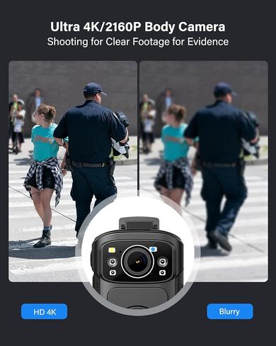 BOBLOV B4K5 128GB 4K Body Camera,3400mAh IP68 Waterproof GPS Police Body Cams for 11Hrs Video Record, Provide Charging Dock, Night Vision Video Camcorder for Personal, Guard Civilians(128GB) in Saudi Arabia