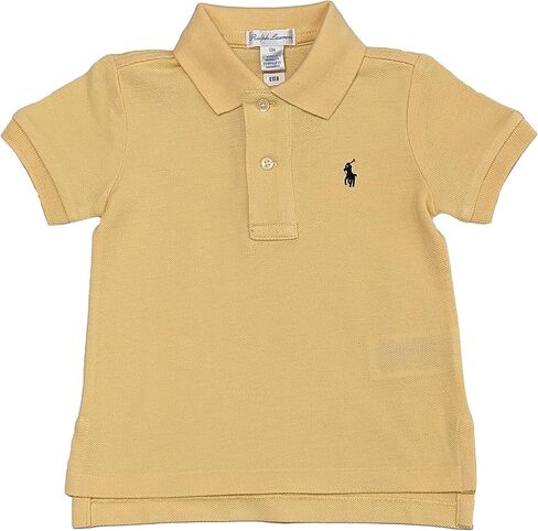 POLO RALPH LAUREN Infant Boys Mesh Classic Fit Polo Shirt (3M, Pale Yellow (Navy Pony)) in Saudi Arabia