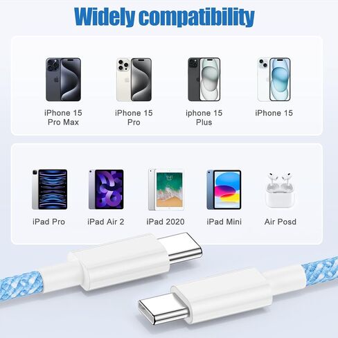 كابل شحن USB C إلى C بطول 10 أقدام، سلك شاحن سريع من النوع C إلى C طويل لهاتف Apple iPhone 16/16 Pro Max/iPhone 15 Plus/15 Pro Max، MacBook Pro، iPad 12.9/11 بوصة/Mini 6/Air 5/4، سامسونج جالاكسي S24+/S23-أخضر in Kuwait