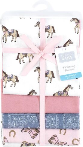 Hudson Baby Unisex Baby Cotton Rich Flannel Receiving Blankets 4-Pack, Dino Friends, One Size in Saudi Arabia