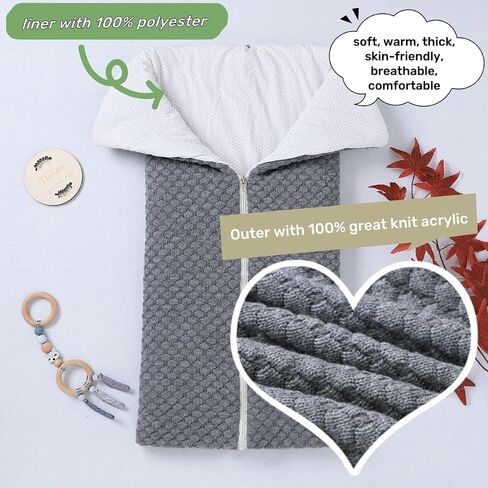 Baby Receiving Blanket Boys Girls Soft Knit Swaddle Warm Newborn Wrap Sleeping Bag for Infant 0-12 Months Green in Saudi Arabia