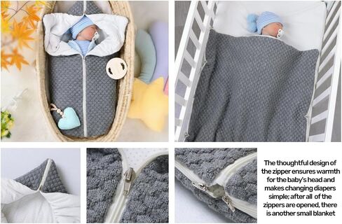 Baby Receiving Blanket Boys Girls Soft Knit Swaddle Warm Newborn Wrap Sleeping Bag for Infant 0-12 Months Green in Saudi Arabia