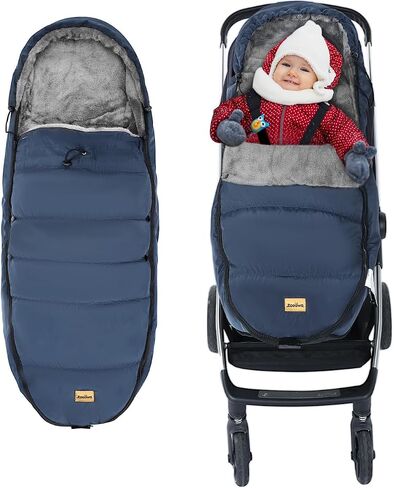 Zooawa Car Seat Cover for Babies, Winter Infant Car Seat Cover with Visible Mesh Window, Waterproof & Coldproof Carseat Cover with "T" Shape Zipper for Most Newborn Car Seat, Indigo in Saudi Arabia