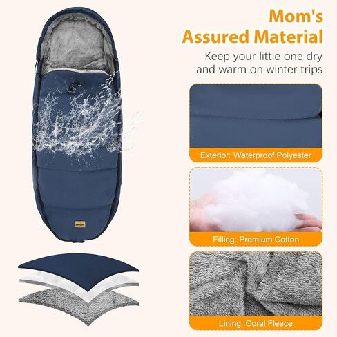 Zooawa Car Seat Cover for Babies, Winter Infant Car Seat Cover with Visible Mesh Window, Waterproof & Coldproof Carseat Cover with "T" Shape Zipper for Most Newborn Car Seat, Indigo in Saudi Arabia