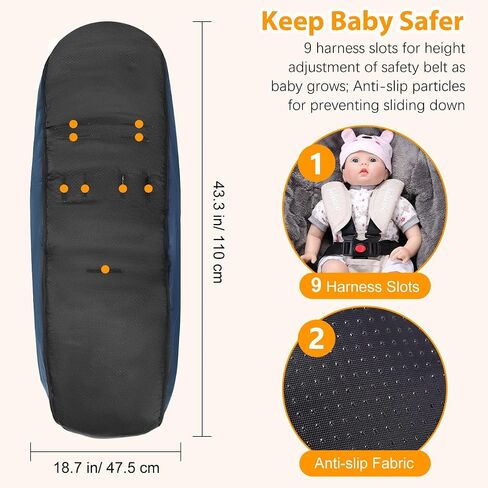 Zooawa Car Seat Cover for Babies, Winter Infant Car Seat Cover with Visible Mesh Window, Waterproof & Coldproof Carseat Cover with "T" Shape Zipper for Most Newborn Car Seat, Indigo in Saudi Arabia