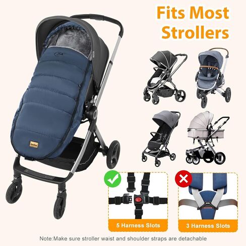 Zooawa Car Seat Cover for Babies, Winter Infant Car Seat Cover with Visible Mesh Window, Waterproof & Coldproof Carseat Cover with "T" Shape Zipper for Most Newborn Car Seat, Indigo in Saudi Arabia