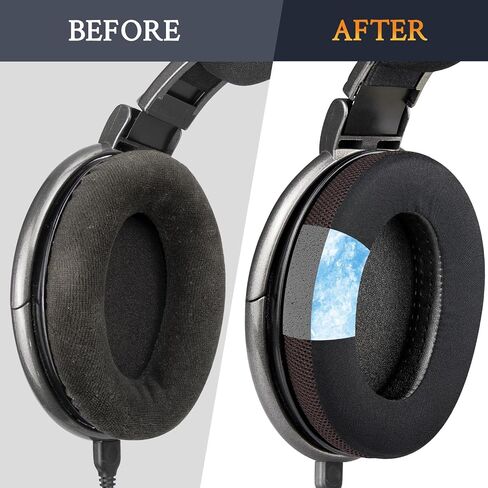 وسائد أذن من جلد الخراف SOULWIT بديلة لسماعات Sennheiser HD650، HD660 S، HD660S2، HD600، HD6XX، HD58X، HD580، HD565، HD545، HD535، وسائد الأذن مع رغوة عازلة للضوضاء - أسود in Saudi Arabia