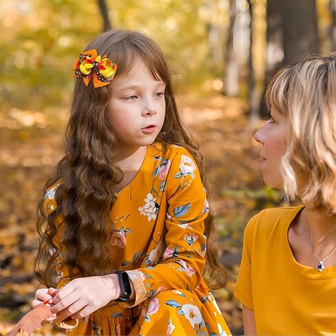 Fall Thanksgiving Hair Clips Turkey Bow Hair Accessories for Women Girls Autumn Turkey Handcrafted Hairpins Orange Red Alligator Hair Barrettes for Girls Thanksgiving Party Supplies Decor in Saudi Arabia
