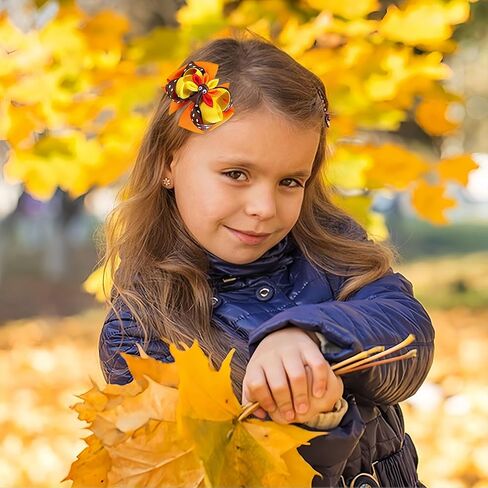 Fall Thanksgiving Hair Clips Turkey Bow Hair Accessories for Women Girls Autumn Turkey Handcrafted Hairpins Orange Red Alligator Hair Barrettes for Girls Thanksgiving Party Supplies Decor in Saudi Arabia