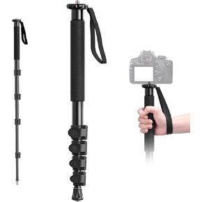 Camera Tripod 68 Inch, Patented 3-Way Swivel Portable Phone Tripod Professional Aluminum Alloy Travel Phone Camera Stand Monopod for Canon Nikon GoPro DSLR, DV Video Camcorder, Smartphone Black