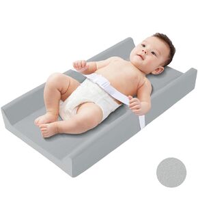 HOMBYS PU Leather Baby Changing Pad,Waterproof Wipeable Diaper Changing Pad,Memory Foam Wipe Clean Changing Pad with Elastic Rubber Band,Changing Table Mattress,31.5"x15.7"x4.25",Yellow