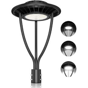 ADUB LED Post Lights 60W 48W 36W Wattage Adjustable, DLC ETL 5000K LED Post Top Light with Photocell, IP65 Pole Lights Outdoor, LED Lamp Post Fixture Commercial Street Area Lighting, AC 100-277V