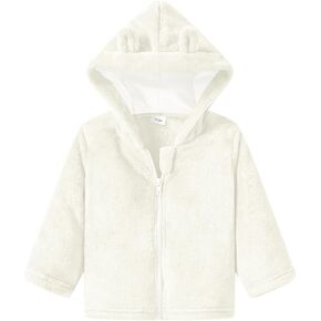 Toddler Girls Boys Fleece Hoody Jacket Zip Up Coat Warm Winter Outwear
