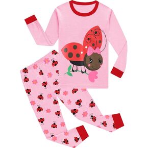 Pajamas for Girls Long Sleeve Pjs Cotton Pajama Giraffe Sleepwear Toddler Clothes Kids 2 Pieces Pjs Sets Jammies Size 2-7T