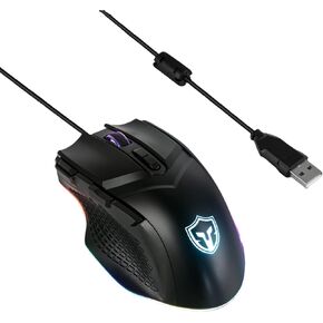 Gaming Mouse 7200 DPI Wired Mouse 8 Button Computer Mouse with Fire Button Compatible with Windows XP/Vista/Win 7/Win 8/Win 10/Mac OS (Black) in Saudi Arabia