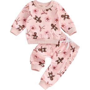Toddler Baby Girl Valentines Day Outfit Heart Crewneck Sweatshirt Long Sleeve Shirt Pants Infant Spring Clothes in Saudi Arabia