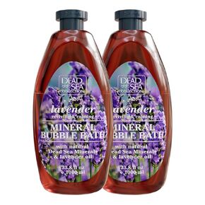Dead Sea Collection Bubble Bath with Almond Vanilla for Women and Men - Sweet Almond Oil and Dead Sea Salt - Nourishing and Moisturizing Skin - Pack of 2 (67.6 fl.oz)