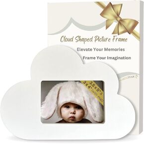 White Cloud Shaped Picture Frame 3.5 x 5 and 3x4, Love at First Sight Frame Ultrasound, Baby Picture Frame, Sonogram Picture Frame, Cloud Decor for Cloud Nursery Decor, Cloud Room and Cloud Wall Decor