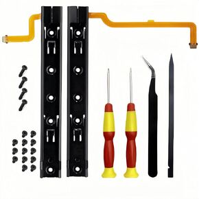 Right and Left Slide Rail Bracket for Nintendo Switch Replacement with Sensor Cable Console Slide Rail Bar NS Switch with Flex Cable and Console Screws Bracket Rebuild Track Accessories Repair Parts