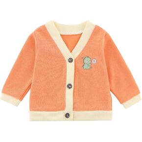 Kids Cardigan for Baby Girls & Boys, V-Neck Baby Sweatshirt Coat with Button for Spring & Autumn