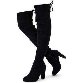 Vepose Women's 994 Fashion Suede 3.50 Inch Chunky Heel Over The Knee High Boots with Zipper