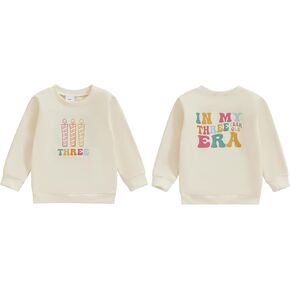 YOKJZJD Toddler Baby Girl 1st 2nd 3rd Birthday Outfit In My One Two Three Year Old Era Romper Sweatshirt Fall Winter T-Shirt