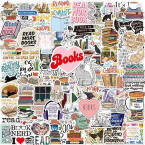 120 PCS Book Stickers for Kindle, Bookish Stickers Pack for IPAD Laptop Ebook Readers, Vinyl Adult Booktok Decal Stickers, Waterproof Water Bottle Laptop Computer Kindle Accessories