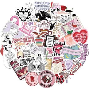 120 PCS Book Stickers for Kindle, Bookish Stickers Pack for IPAD Laptop Ebook Readers, Vinyl Adult Booktok Decal Stickers, Waterproof Water Bottle Laptop Computer Kindle Accessories