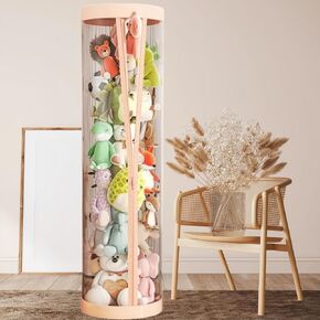Stuffed Animal Storage Toy Organizer - Visible Toy Storage Bucket - Doll Storage Tube,Large Corner Kids Plushies Toy Display Bucket for Nursery Playroom Bedroom 59''Height