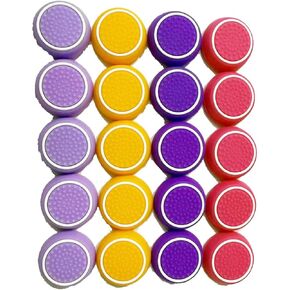 20 Pcs White Colorful Controller Thumbstick Caps Replacement Silicone Touch Controller Rocker Cover for PS3 / PS4 / PS5