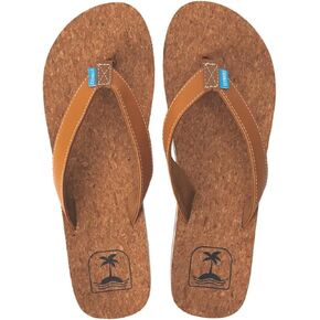 Coconut Infused Unisex Sandals – Ultra Soft Cushion Footbed with Arch Support, Faux Leather Straps, Coconut Scent Soles, Sandals for Beach & Casual Wear | Foot Forming Comfort Cork
