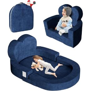 ROSE MERRY Toddler Travel Bed, 2 in 1 Foldable Toddler Bed, Portable Toddler Travel Bed for Boys and Girls with Carry Bag
