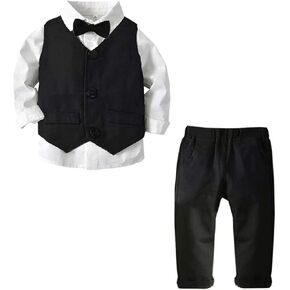 SANGTREE Baby Boys Toddler Gentleman Kids Formal Outfits Long Sleeve Suit Clothing Set 3 Months - 9 Years