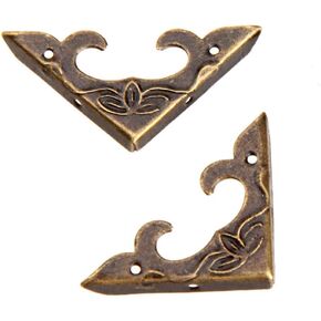 20 قطعة من واقيات الزوايا البرونزية، واقيات السلامة العتيقة، أغطية معدنية مزخرفة، دعامة الزاوية اليمنى لعلبة المجوهرات، صندوق خشبي، حافة أثاث طاولة الصدر (طول الجانب: 1-1/4 بوصة) in Kuwait