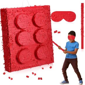 20 Inches Large Piñata for Birthday Party with a Blindfold and Bat Piñata Birthday Party Decorations for Kids Anniversary Party Game Supplies (Dinosaur)